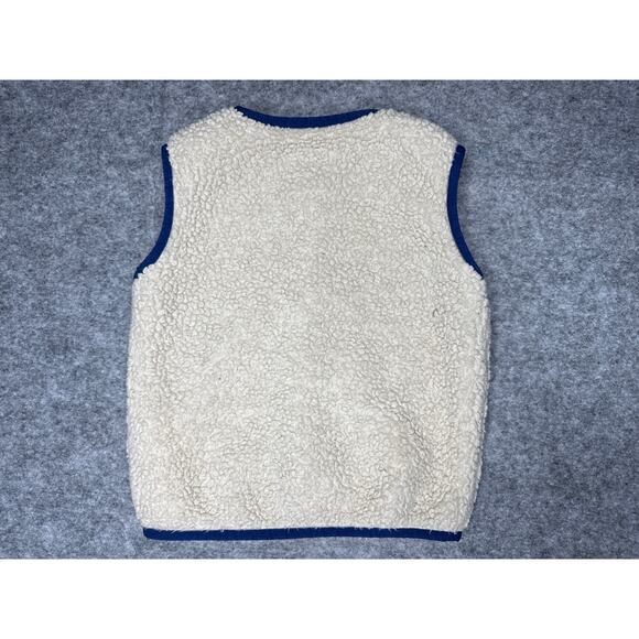 Baby Boden Sherpa Zip Up Vest Boy's 2-3 Y 98 cm Fluffy Beige Blue - Picture 7 of 7